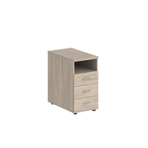 Тумба приставная Сигма 400х800х725 с 3 ящ.(метаб) и нишей, с замком без топа