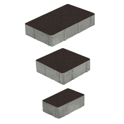 Тротуарная плитка СТАРЫЙ ГОРОД - Гранит Коричневый, комплект из 3 видов плит