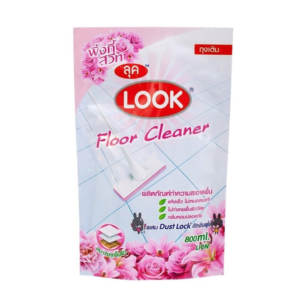 LION "Look" Средство для мытья пола "Пыль на замок"  800мл "Роза" (мяг.уп.) Таиланд