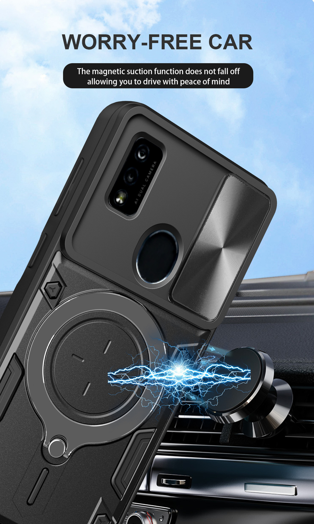 Чехол с кольцом Big Ring Case для ZTE Blade A51