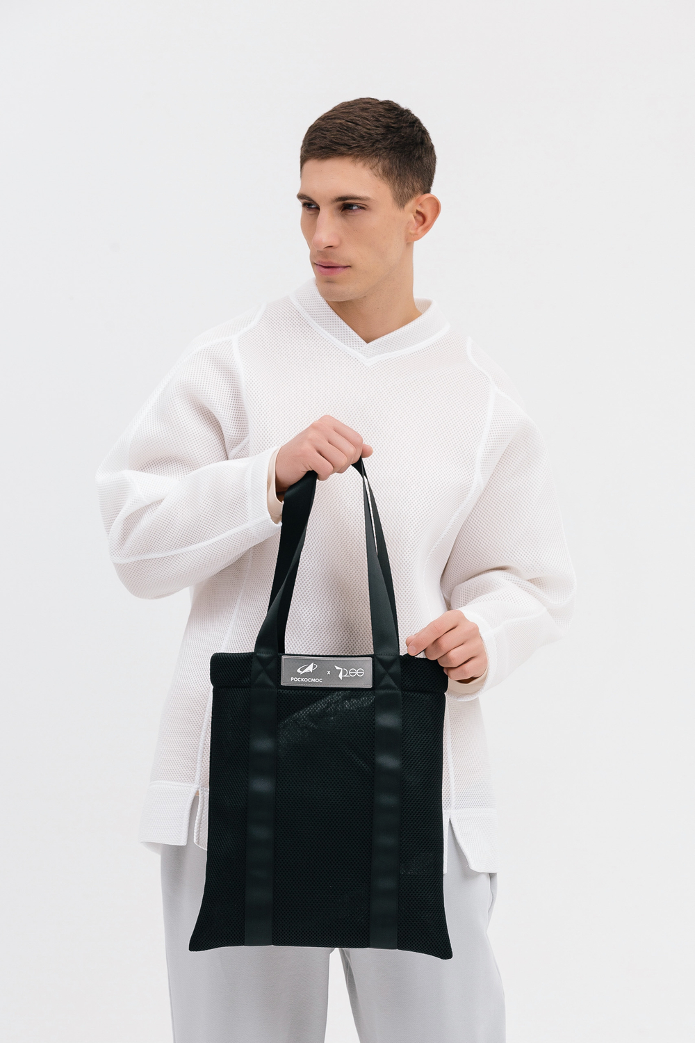 Шоппер "Роскосмос х 7.2.66", цвет: черное серебро