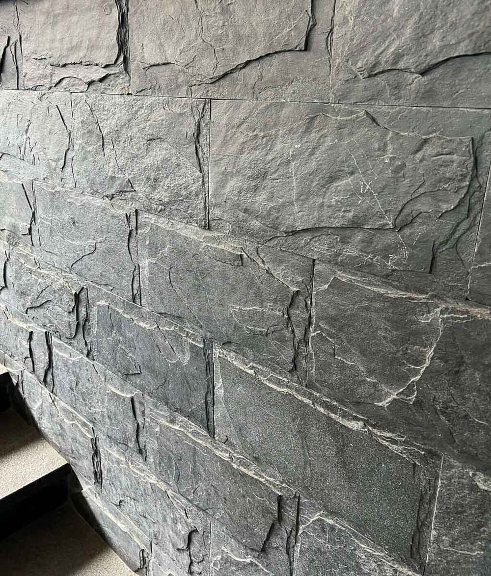 Плитка-сланец черный Mushroom Pharaon 200x400x10-20