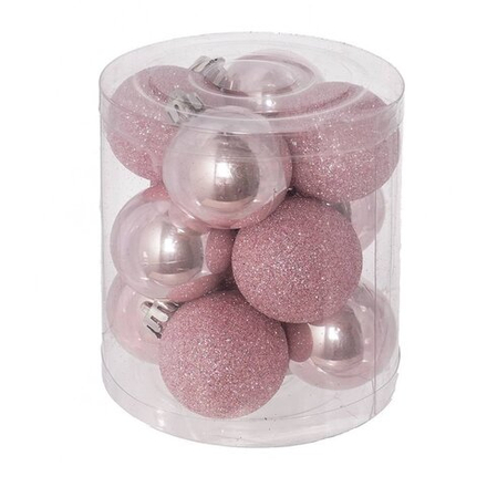 GAEM Украшение новогоднее Шар "Розовый жемчуг", набор из 12 шт, D 4 см, L4 W4 H5 см