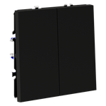 Проходной переключатель встраиваемый VOLTUM S70 двухклавишный 10А, (черный матовый)