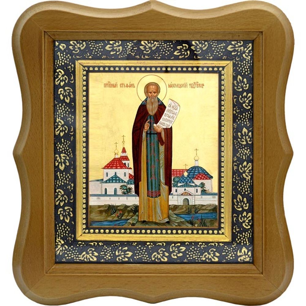 Стефан Махрищский Святой преподобный. Икона На холсте.