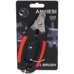 Когтерез для животных «ЛАПУСИКИ», коллекция БРО, прорезиненная ручка, цвет чёрный/красный, 5.5*15.5см (блистер)