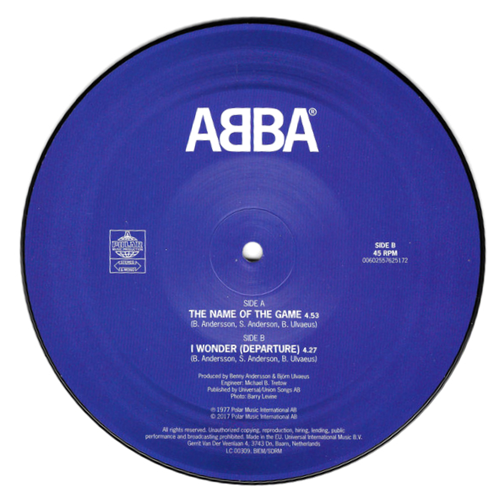 ABBA / The Name Of The Game, I Wonder (Departure)(Picture Disc)(7" Vinyl Single)