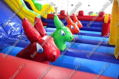 Детский надувной батут-горка "Dragons", размер 14*7*8 м
