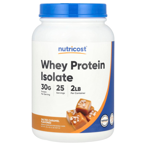 Nutricost, изолят сывороточного протеина, со вкусом соленой карамелью, 907 г (2 фунта)