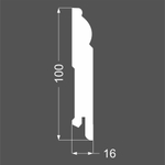 Плинтус напольный под покраску P4.100.16 МДФ Deartio 100x16x2070 мм
