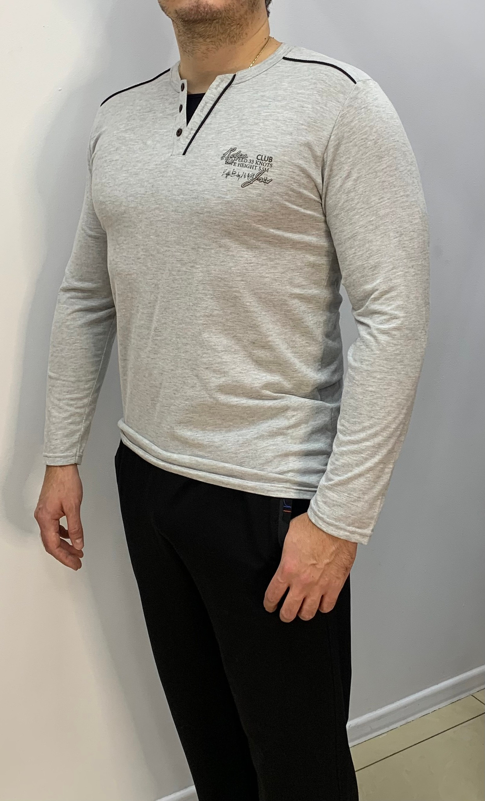 Мужской тонкий хлопковый джемпер