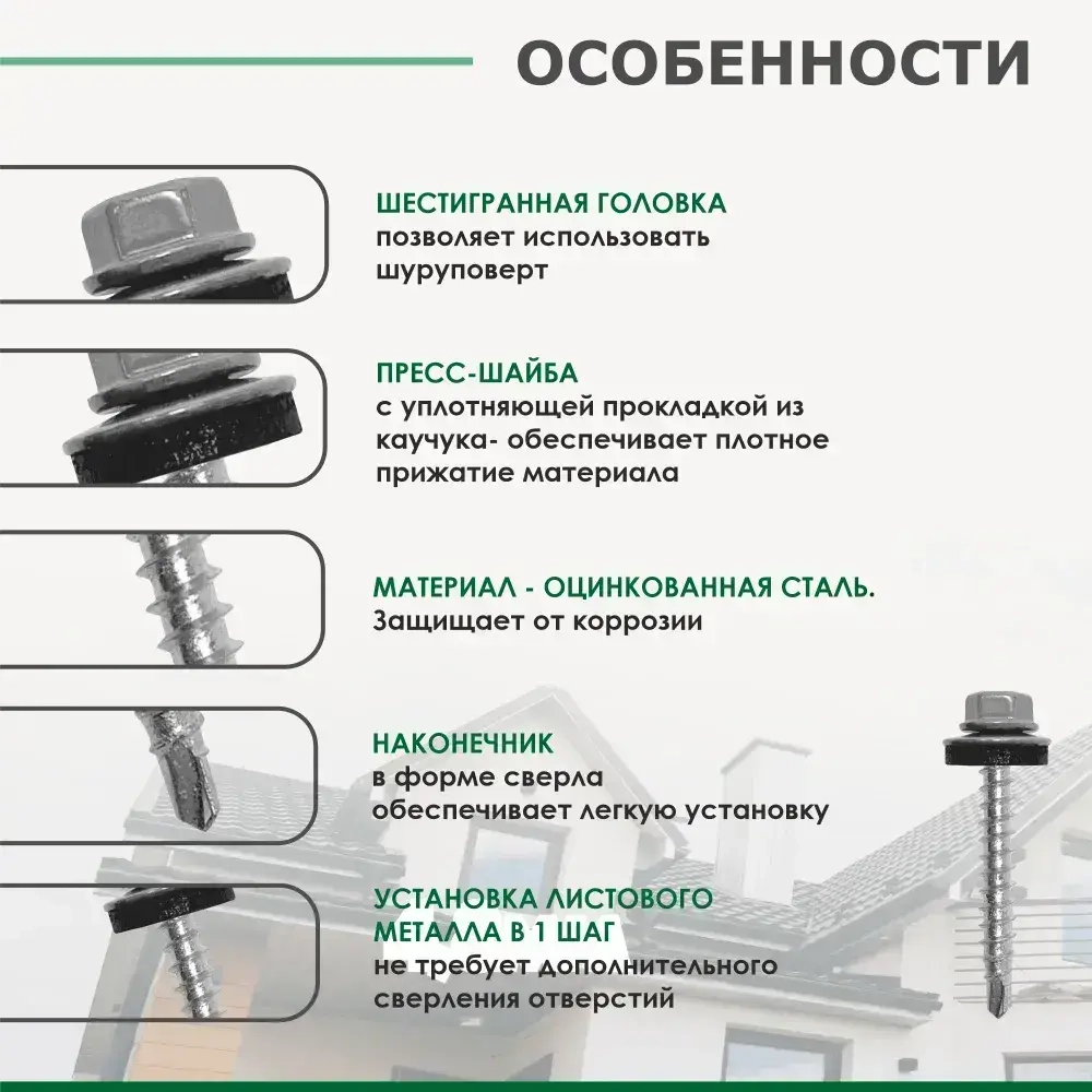 Набор саморезов 5.5 x 19 мм 250 шт. 1.25 кг.