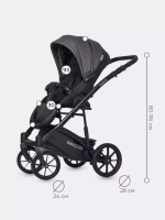 Коляска  PACCO (2 в 1) (RIKO BASIC) 04 Carbon (темно-серый-черный)