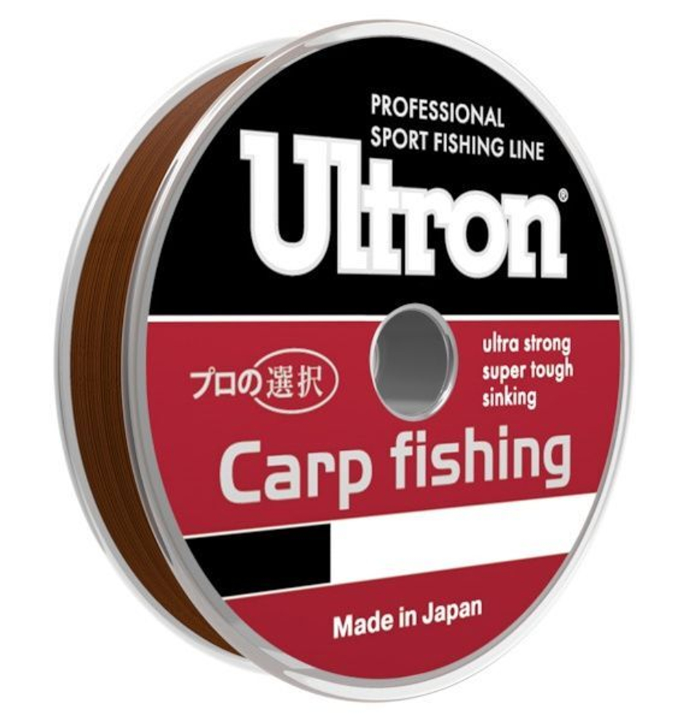 Монофильная леска для рыбалки ULTRON Carp Fishing 0,37 мм, 14,0 кг, 100 м, коричневая, 1 штука. Товар уцененный