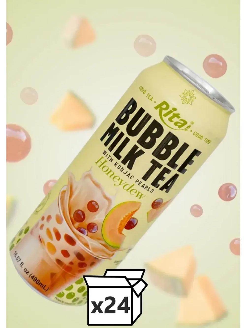 Молочный чай Бабл Ти со вкусом Медовой Дыни 490 мл * 24 шт