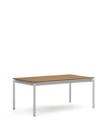 Уличный раздвижной стол Canyelles из полистирола и алюминия светло-серого цвета, 180 (240) x 100