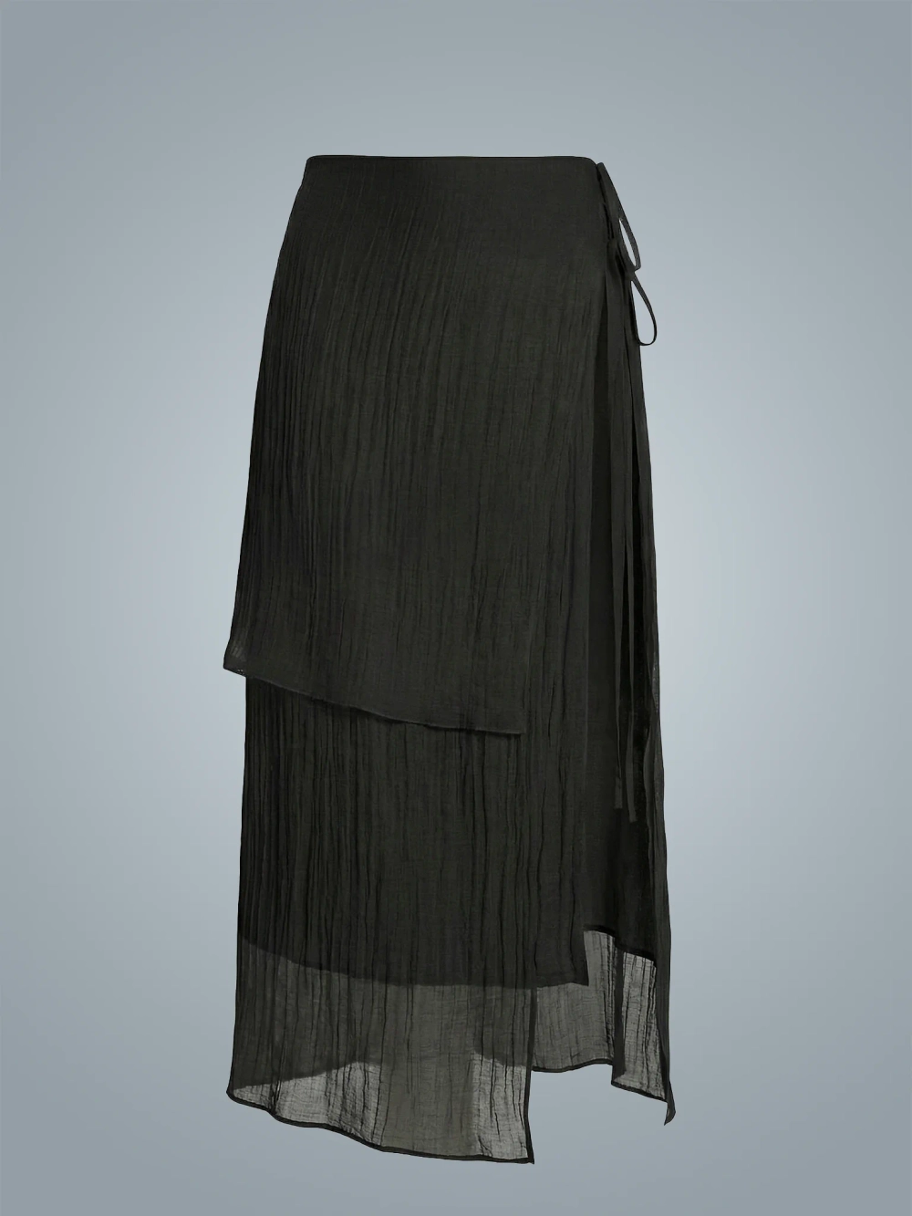 Юбка из жатого тенселя на завязках Ripple / Волна