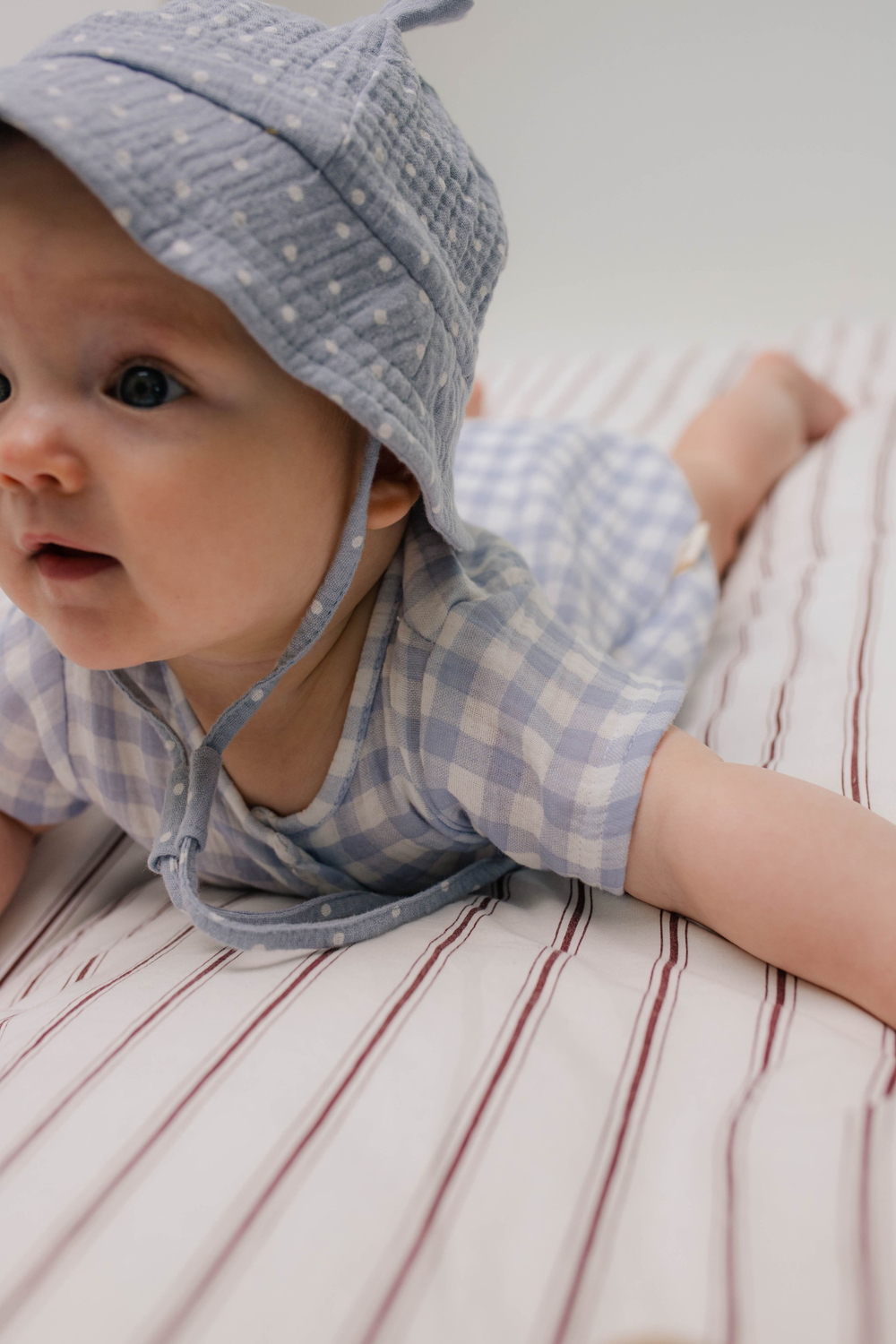 Боди из муслина (клетка синяя)