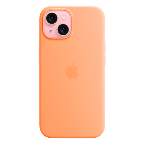 Силиконовый чехол с поддержкой MagSafe Apple Silicone Case для iPhone 15, Orange Sorbet (Апельсиновый сорбет)