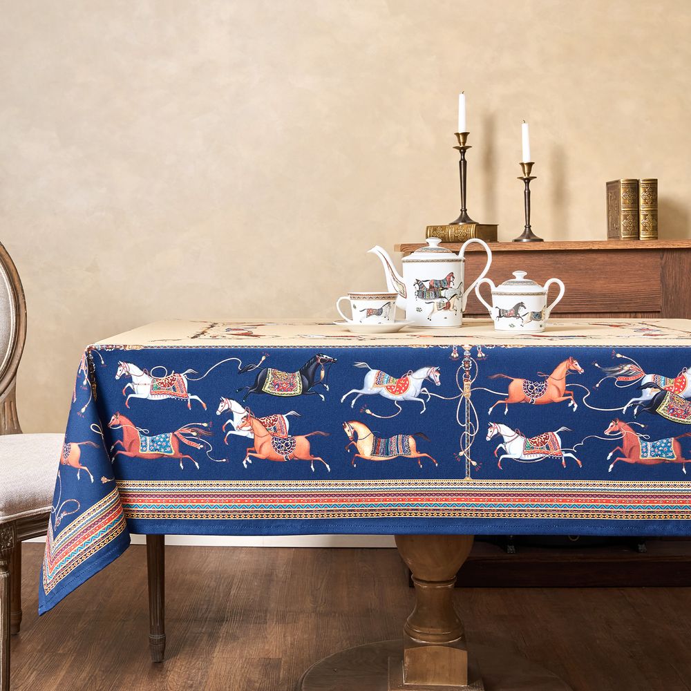 СКАТЕРТЬ "PASSAGE" 140Х300СМ ,БЕЖЕВЫЙ,100% ХЛОПОК С ПРОПИТКОЙ,ТВИЛ