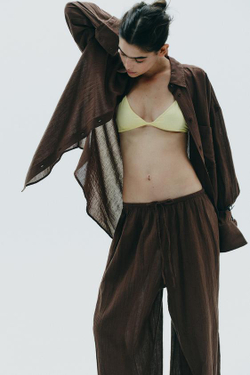 ZARA БРЮКИ-БАЛАХОНЫ, КОРИЧНЕВЫЙ