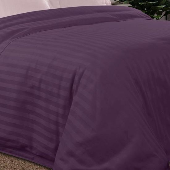 Двуспальный с европростынёй комплект постельного белья Виноградный джем Страйп-сатин 2 нав.