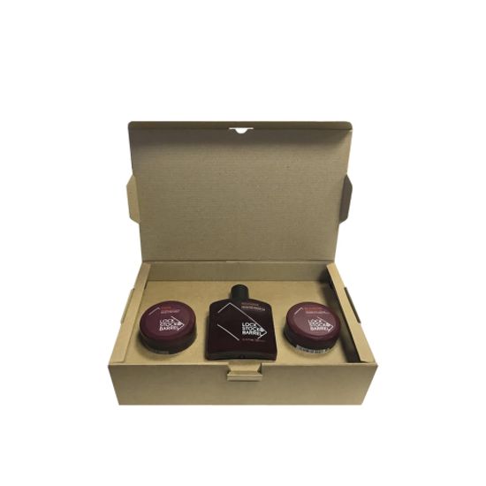 Подарочный набор №1 Lock Stock & Barrel, (шампунь Recharge 250мл, глина 85 карат, матовая мастика, крафт-коробка +риббон)