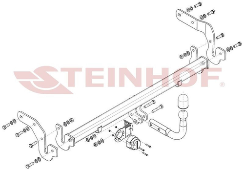 Фаркоп на Hyundai Matrix 2001-2010 без подрезки бампера (паспорт и сертификат в комплекте)(без электрики) Steinhof.H-268