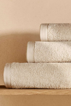 ZARA HOME ХЛОПКОВОЕ ПОЛОТЕНЦЕ, ПЕСОЧНЫЙ