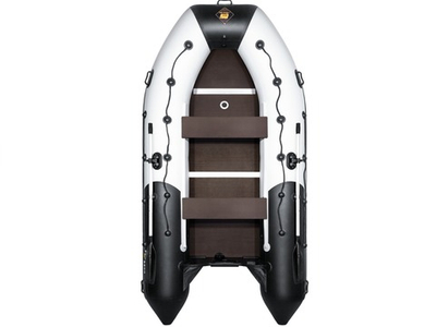 Лодка ПВХ РИВЬЕРА Максима 3600 СК "Комби" светло-серый/черный