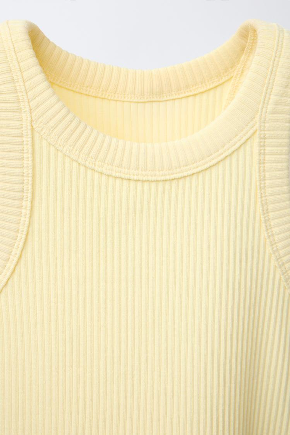 ZARA ТОП В РУБЧИК СО СПИНОЙ-БОРЦОВКОЙ, ЖЕЛТЫЙ