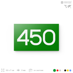 Номер на дверь 450, табличка на дверь для офиса, квартиры, кабинета, аудитории, склада, зеленая 120х70 мм, Айдентика Технолоджи
