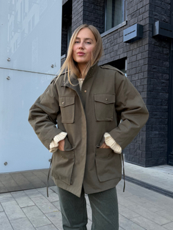 Парка из хлопка хаки