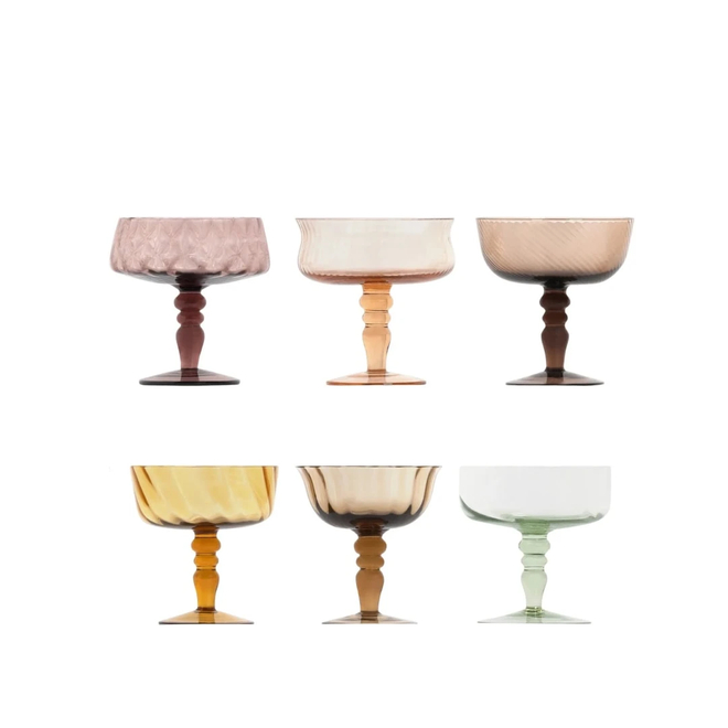 BITOSSI HOME Набор бокалов-креманок Amber/Pink, H11см, 6шт