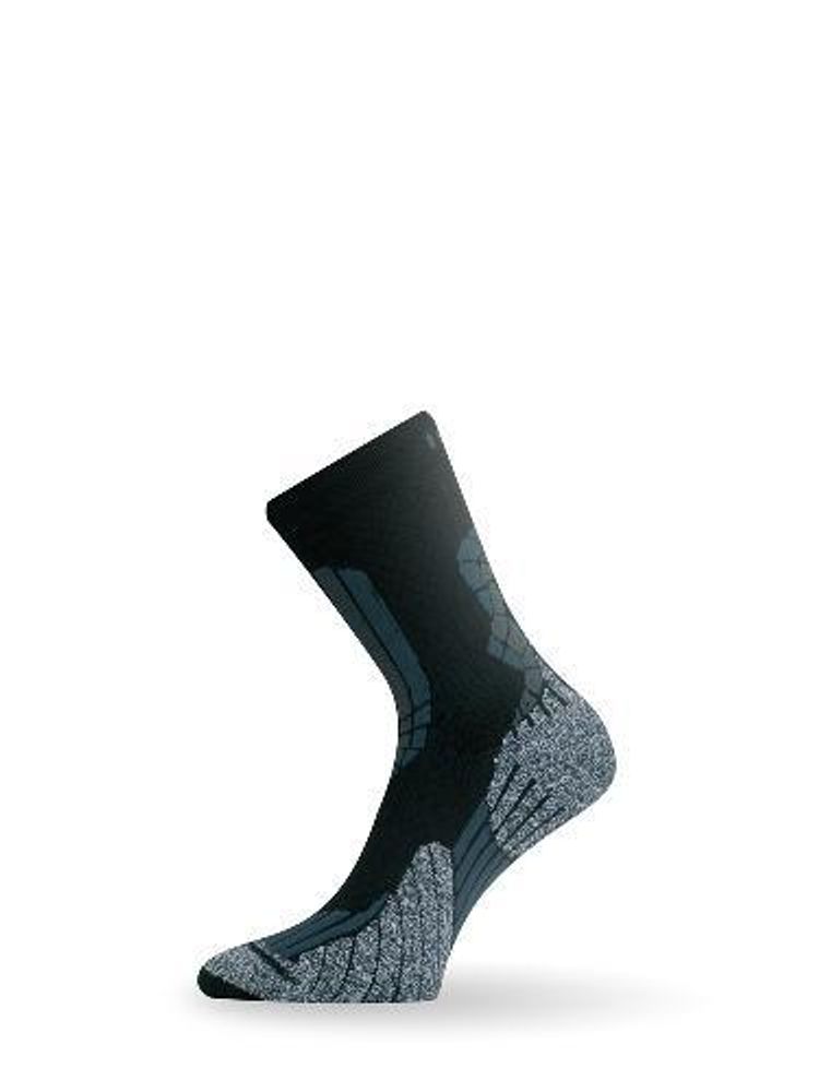 Носки Lasting ITU 900, microfiber+polypropylene, черный с серыми полосками, размер S , ITU900-S