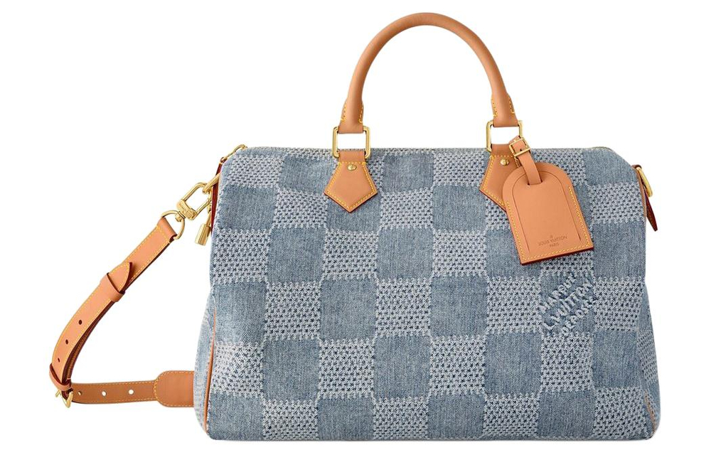 LOUIS VUITTON Speedy 40 Bandouliere Damier Denim 3D Blue Denim