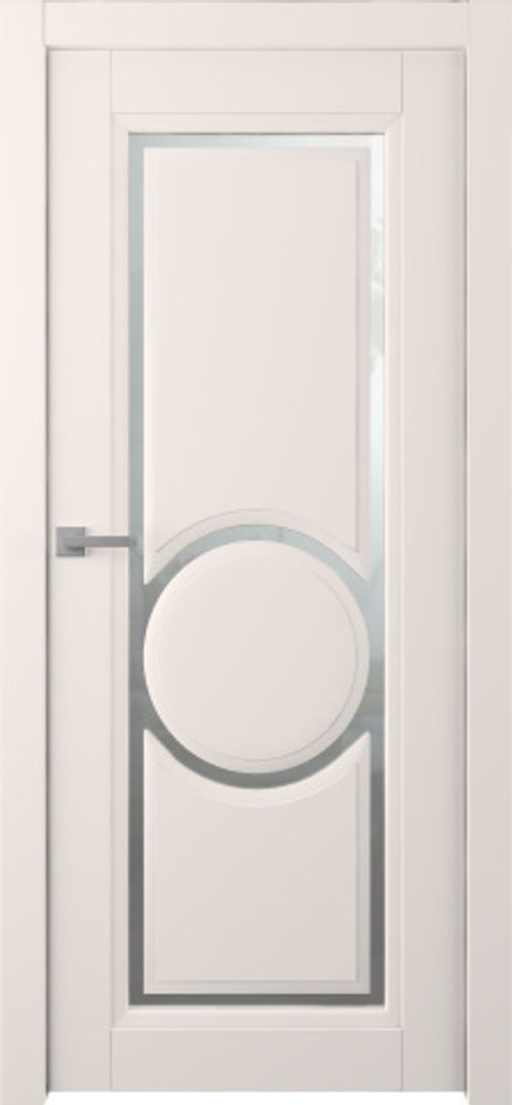 Дверь Аурум 3R / Цвет Эмаль жемчуг / Мателюкс белый каленый / Двери Belwooddoors