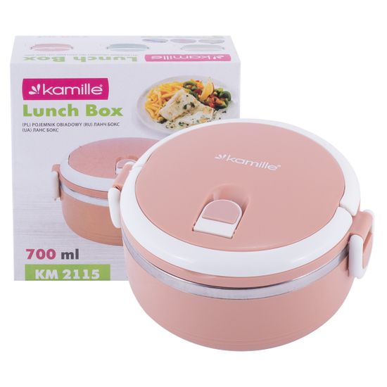Ланч бокс 700 мл. Kamille КМ-2115 (пластик, нержавеющая сталь)