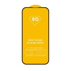Защитное стекло 9H полный клей Full Glue для IPhone 14 Pro (6.1) (Черная рамка)