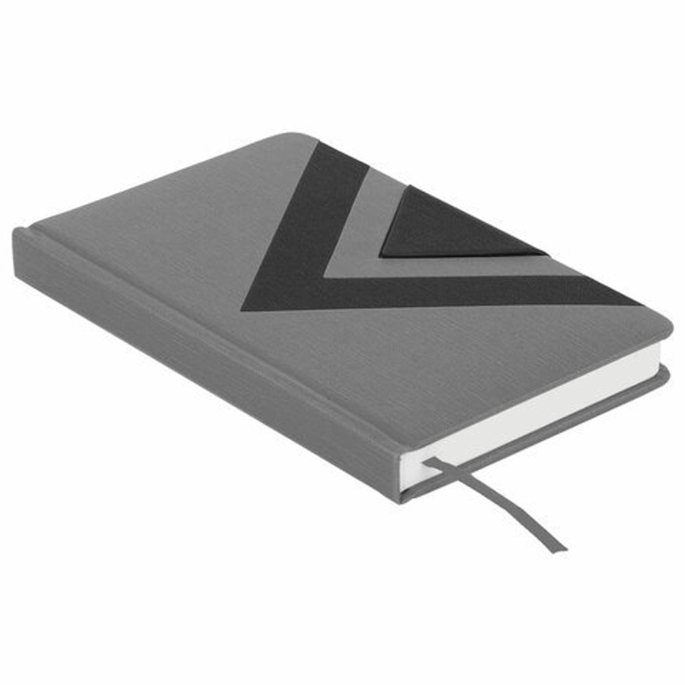 Ежедневник недатированный А5 138x213 мм BRAUBERG "Waves" под кожу, застежка 160 л., черный/серый, 111875