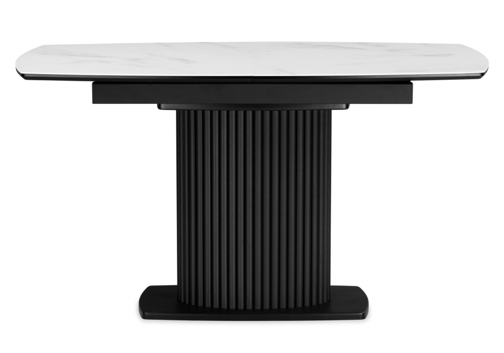 Стол стеклянный Woodville Фестер 140(180)х80 кристл статуарио, черный