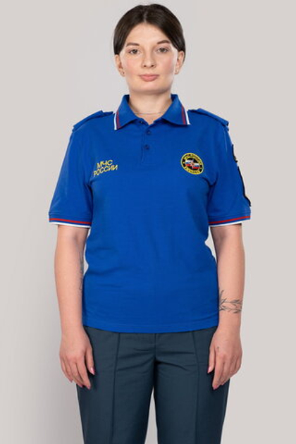 Рубашка-поло женская МЧС короткий рукав (нового образца, василек)