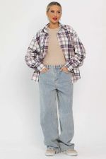 Рубашка оверсайз Дарика (бело-сиреневая) Б14253-30М LT Collection