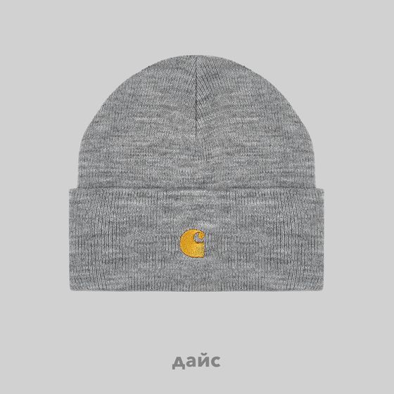 Шапка Carhartt WIP Chase Beanie артикул:I026222_grey_heather - купить в магазине Дайс