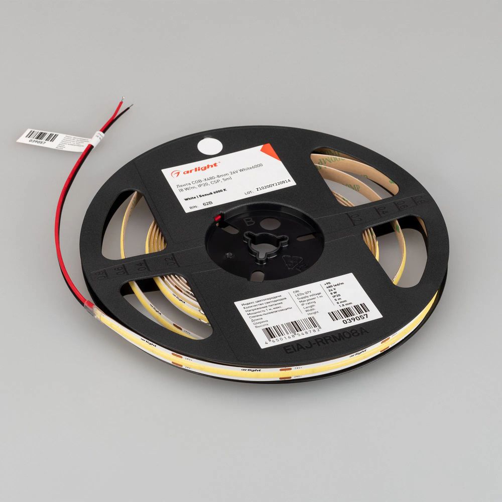 Светодиодная лента COB-X480-8mm 24V White6000 (8 W/m, IP20, CSP, 5m) (Arlight, -) 039057