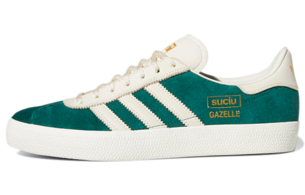 Adidas originals Gazelle Adv two-layer suede non-slip wear-resistant lightweight low-top sneakers men's white and green