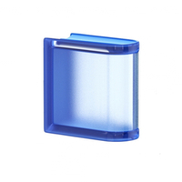 Торцевой стеклоблок синий Mini Classic 14.6x14.6x8 см.