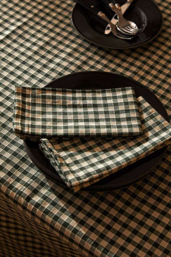 ZARA HOME САЛФЕТКИ ИЗ ХЛОПЧАТОБУМАЖНОЙ ТКАНИ В КЛЕТКУ (УПАКОВКА ИЗ 2 ШТУК), ЗЕЛЕНЫЙ