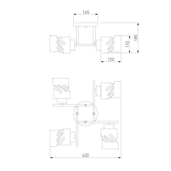 30165/4 / потолочный светильник / черный жемчуг