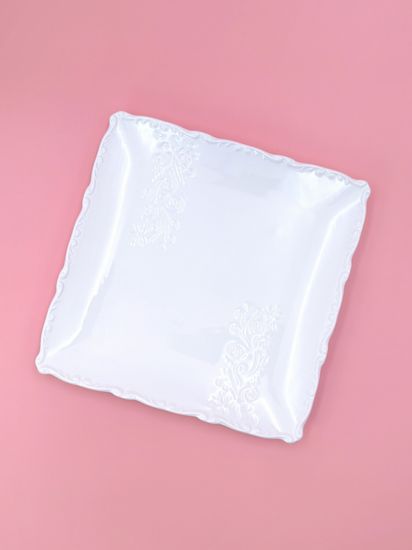 Тарелка десертная 21 см. квадратная, набор 4 шт. "Орнамент"